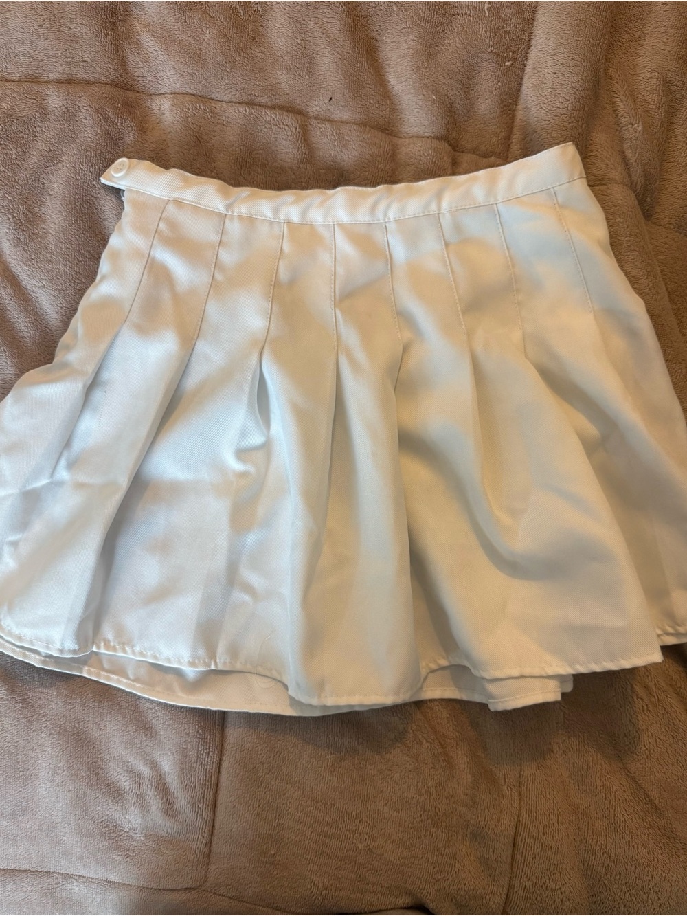 White Pleated Mini Skort With Shorts